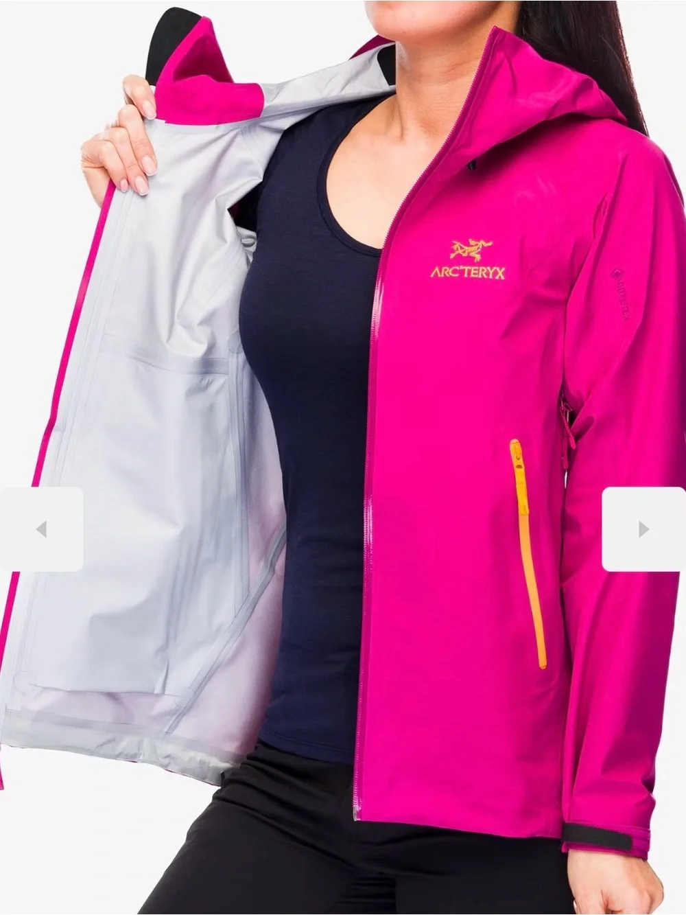 Arc'teryx women Waterproof Shell Jacket hot pink with orange Accents size XS